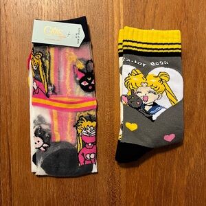 Sailor Moon Pink and Multicolor Socks Set